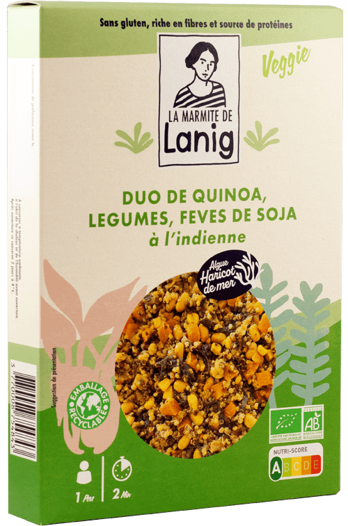 La marmite de Lanig - Duo de quinoa, légumes, féves de soja á l'indienne 250g